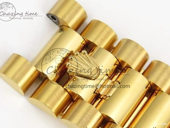 MiroTime 0105 WrinkleFree DayDate 40 228238 ARF 904L Steel YG Crystal Diamonds Bezel on President Bracelet VR 1550